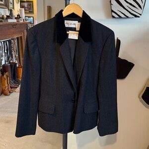 Vintage Black Wool Blazer